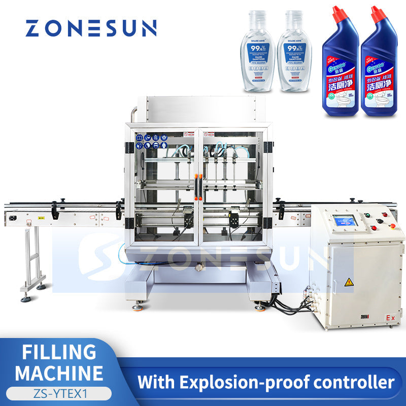 ZONESUN ZS-YTEX1 Automatic Explosion Proof 6 Nozzles Gravity Filler