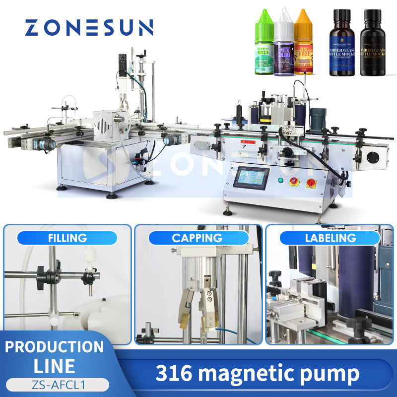 ZONESUN ZS-AFCL1 Automatic Bottle Filling Capping Labeling Line