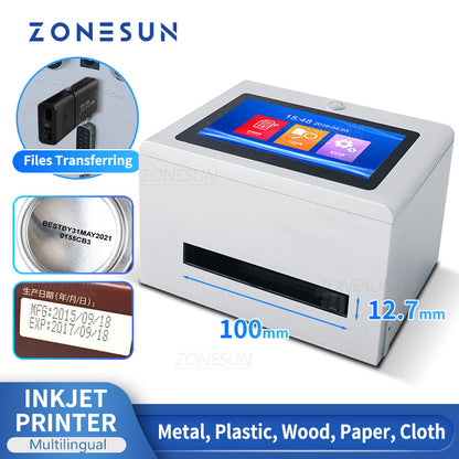 ZONESUN ZS-TIP127 Tabletop Inkjet Date Code and Pattern Printer