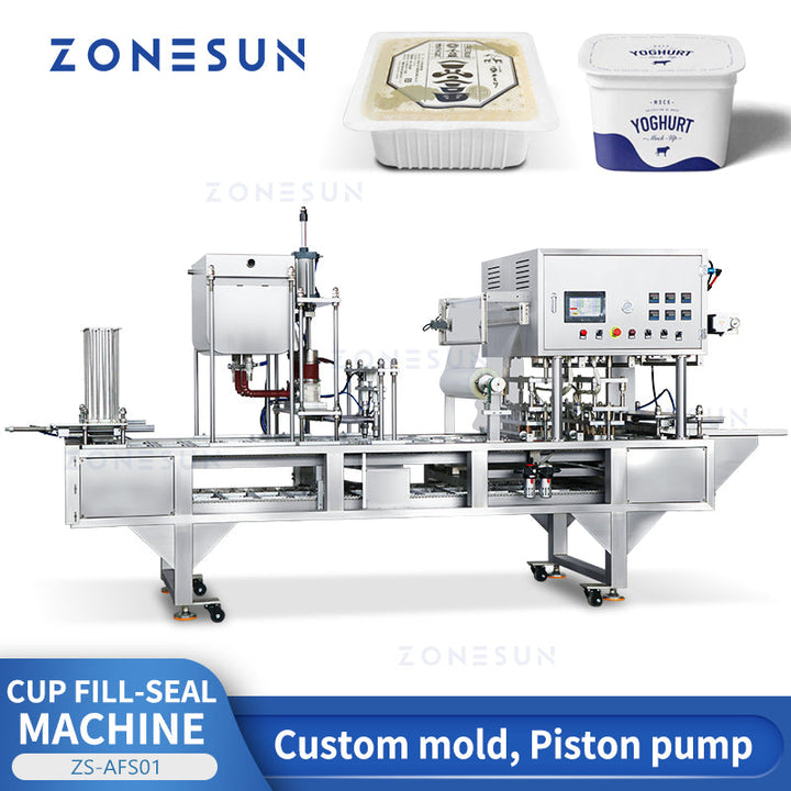 ZONESUN ZS-AFS01 Máquina automática de sellado de vasos de llenado de calefacción líquida con bomba de pistón de 2 boquillas 