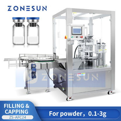 ZONESUN ZS-AFC24 Tappatrice automatica per riempimento coclea di polvere per fiale 