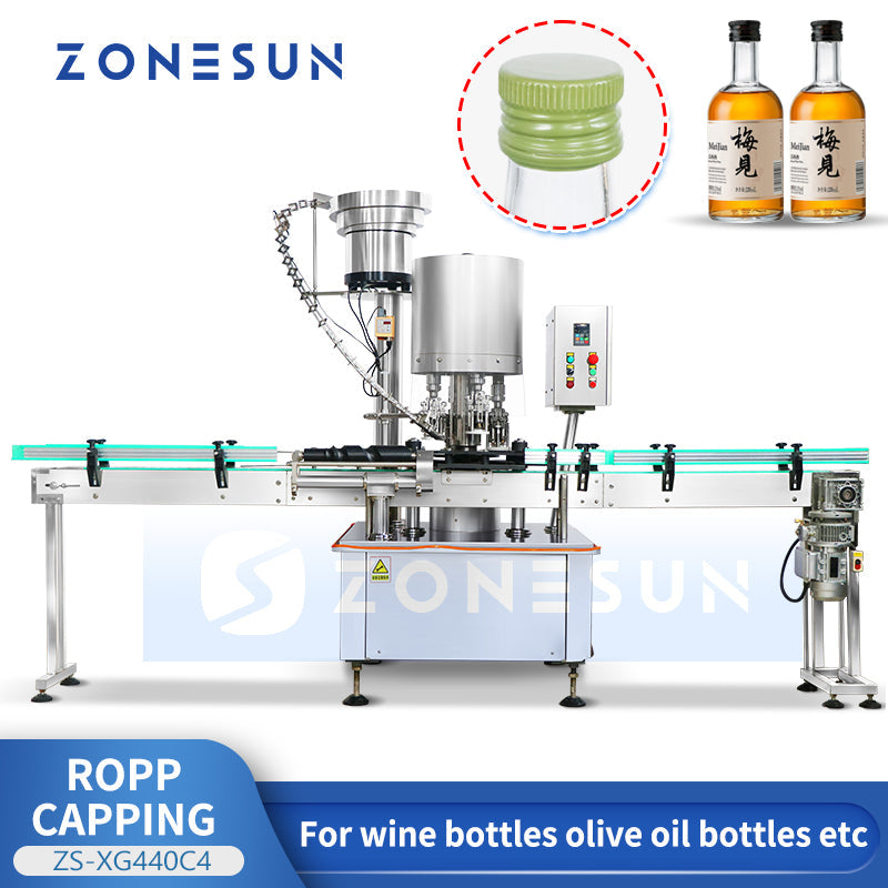 ZONESUN ZS-XG440C4 Automatic ROPP Pilfer Proof Bottle Capping Machine