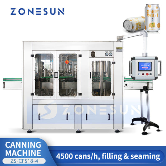 ZONESUN ZS-CFS18-4 Auto Liquid Can Isobaric Filling Sealing Machine