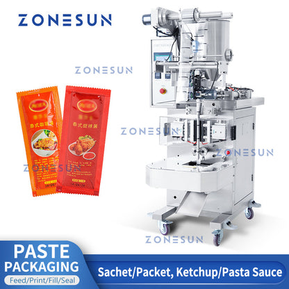 ZONESUN ZS‑S100 Auto Paste Filling Sealing Machine With Date Printer