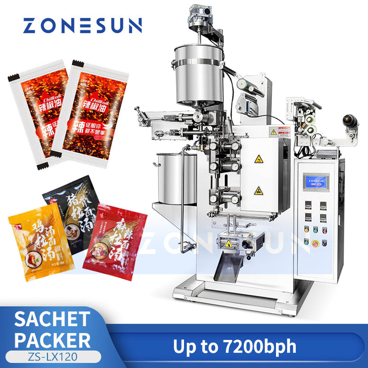 Máquina llenadora y selladora automática de bolsas de pasta ZONESUN ZS-LX120