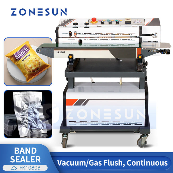 Máquina de sellado por descarga de gas/vacío horizontal ZONESUN ZS-FK1080B 