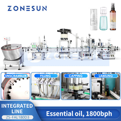 ZONESUN ZS-FAL180D3 Automatic Bottle Filling Capping Labeling Line