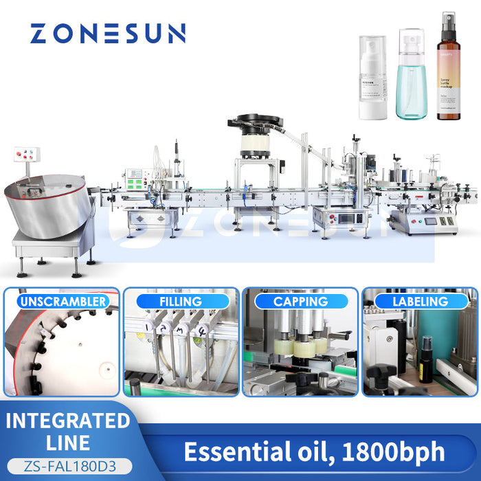 ZONESUN ZS-FAL180D3 Automatische Abfüll-, Verschließ- und Etikettieranlage