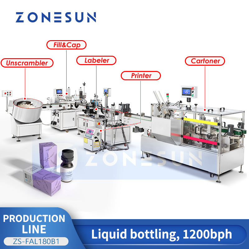 ZONESUN ZS-FAL180B1 Automatic Liquid Filling and Cartoning Line