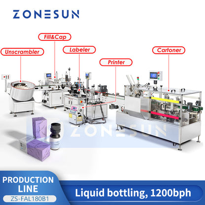 ZONESUN ZS-FAL180B1 Automatic Liquid Filling and Cartoning Line