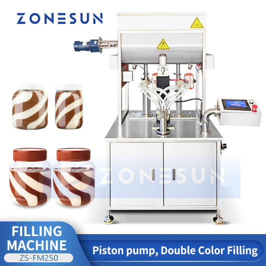 ZONESUN ZS-FM250 Semi-automatic Dual-Color Swirl Paste Filling Machine