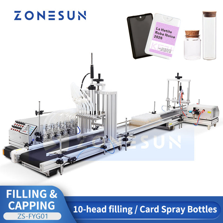 ZONESUN ZS-FYG01 Máquina automática de llenado y tapado de líquido con bomba peristáltica de 10 boquillas de buceo