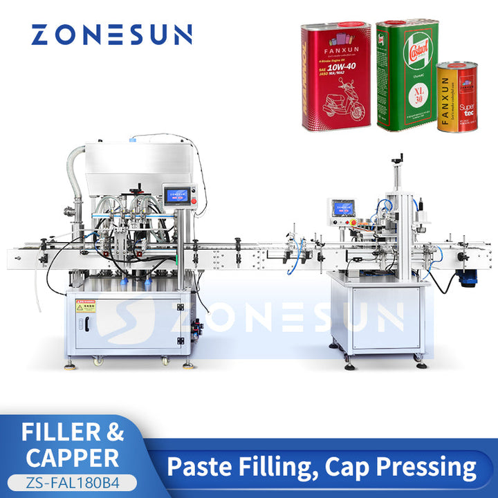 Línea de producción de prensado de tapas de llenado de botellas de pasta automática ZONESUN ZS-FAL180B4 