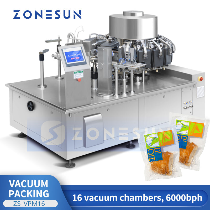 ZONESUN ZS-VPM16 Automatic Rotary Vacuum Bag Packaging Machine