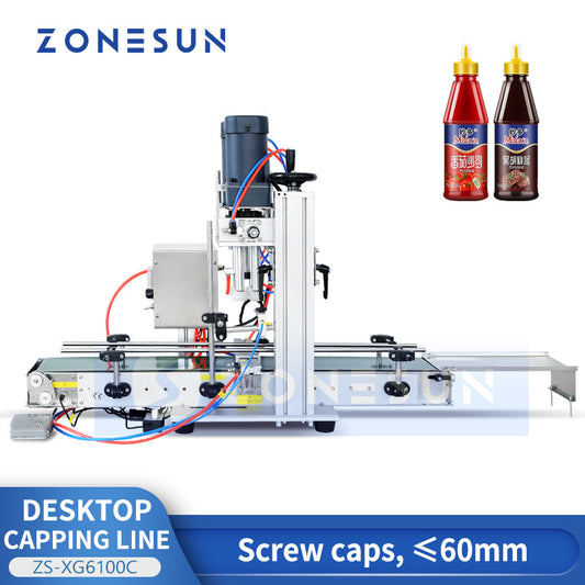 ZONESUN ZS‑XG6100C Automatic Screw Capper with Customizable Conveyor