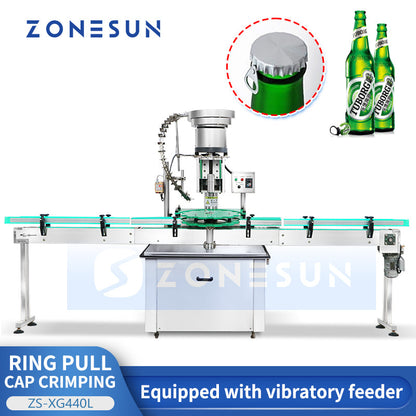 ZONESUN ZS-XG440L Automatic Ring Pull and Crown Cap Capping Machine