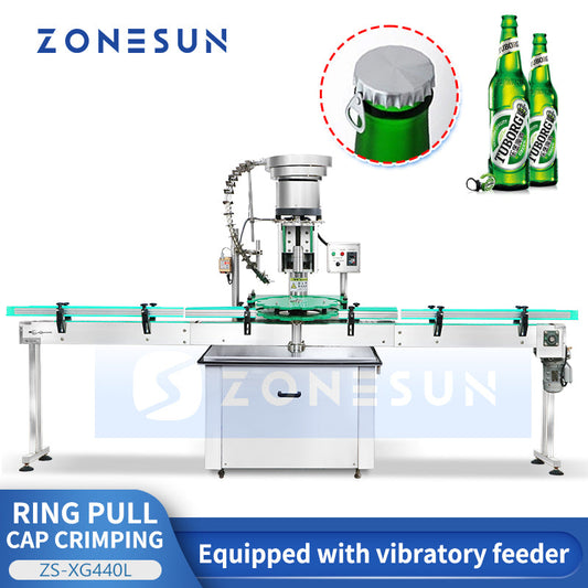 ZONESUN ZS-XG440L Automatic Ring Pull and Crown Cap Capping Machine