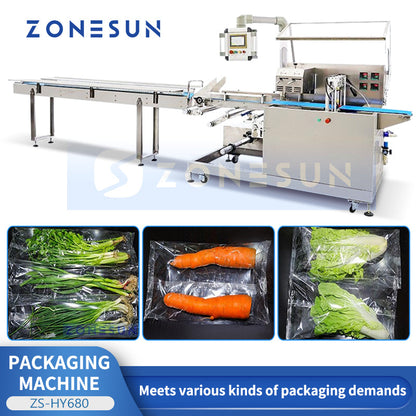 ZONESUN ZS-HY680 Auto Horizontal Flow Vegetables Packaging Machine