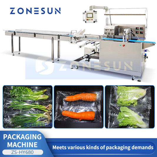 ZONESUN ZS-HY680 Auto Horizontal Flow Vegetables Packaging Machine