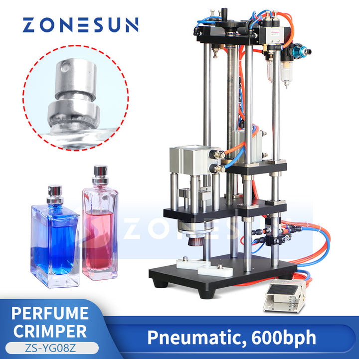 Máquina taponadora de botellas de perfume neumática ZONESUN ZS-YG08Z 