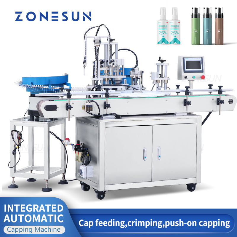 ZONESUN ZS-AFC8 Automatic Spray Head Round Bottle Capping Machine