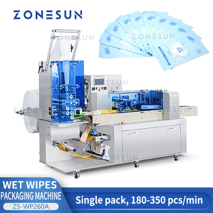 ZONESUN ZS-WP260A Automatic Single Pack Wet Wipes Making Machine