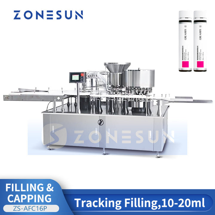 Máquina automática de llenado y tapado de viales líquidos ZONESUN ZS-AFC16P