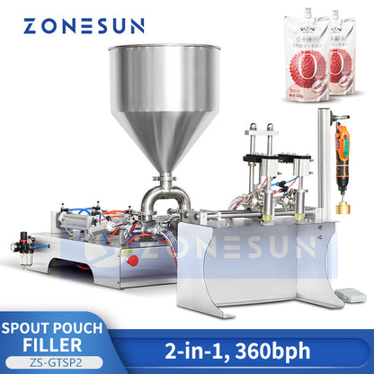 ZONESUN ZS-GTSP2 Semi Automatic Spout Pouch Filling Capping Machine