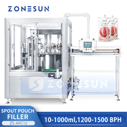ZONESUN ZS-AFC12 Automatic Spout Pouch Filling and Capping Machine
