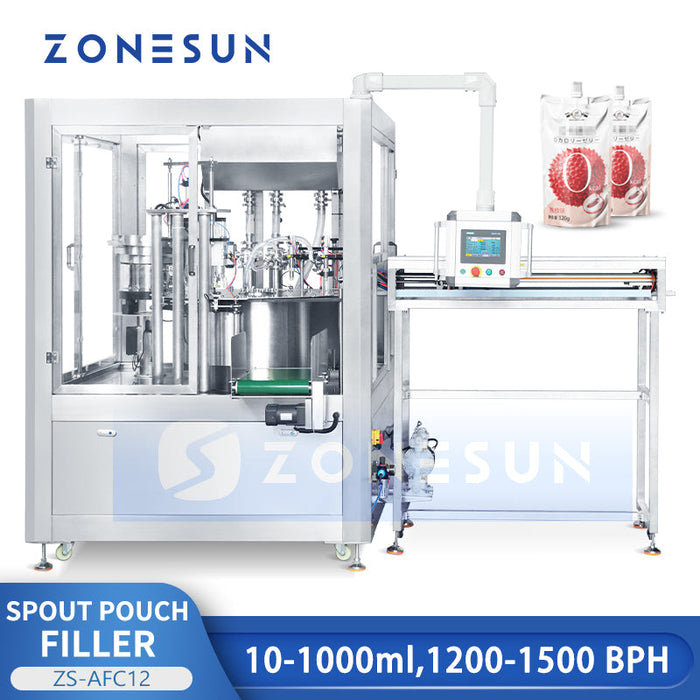ZONESUN ZS-AFC12 Automatische Abfüll- und Verschließmaschine für Standbodenbeutel mit Ausgießer