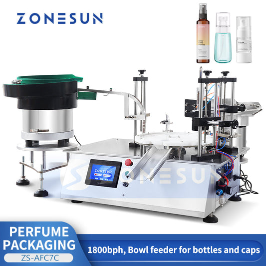 ZONESUN ZS-AFC7C Rotary Perfume Bottle Filling and Capping Machine