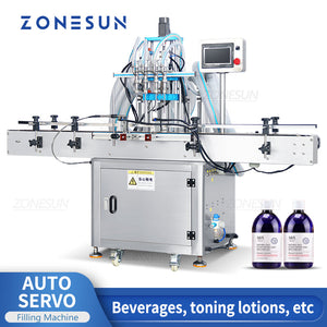 Riempitrice per liquidi a 4 ugelli con pompa a pistone servoassistita ZONESUN ZS-SV4HS