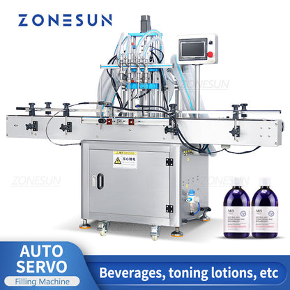 ZONESUN ZS‑SV4HS 4‑Nozzle Servo Piston Pump Liquid Filling Machine