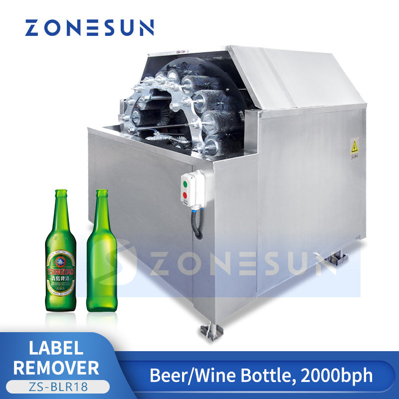 ZONESUN ZS-BLR18 Bottle Label Remover with 18-Station Rotating Wheel