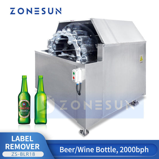 ZONESUN ZS-BLR18 Bottle Label Remover with 18-Station Rotating Wheel