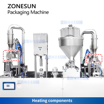 ZONESUN ZS-GTC1000 Semi Automatic Gable Top Carton Filling Machine