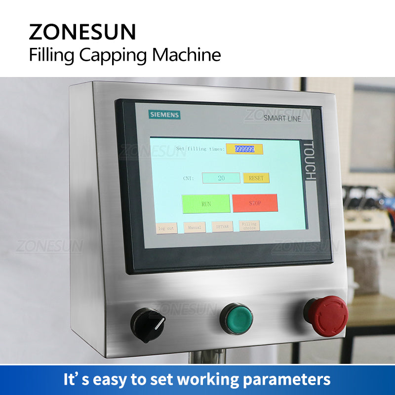 ZONESUN ZS‑AFC9 Perfume Bottle Filling&Capping Machine with Cap Feeder