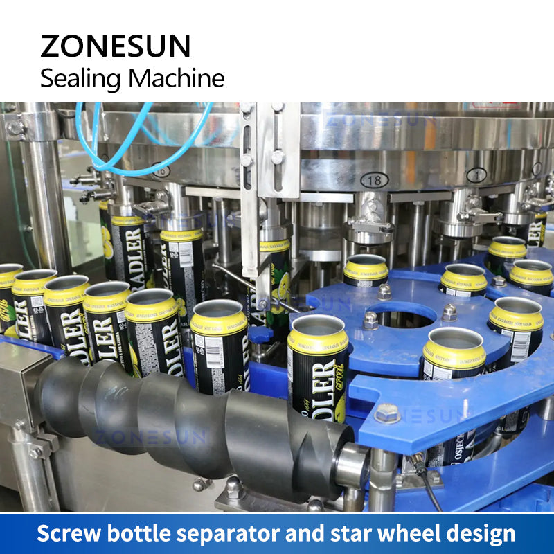 ZONESUN ZS-CFS18-4 Auto Liquid Can Isobaric Filling Sealing Machine