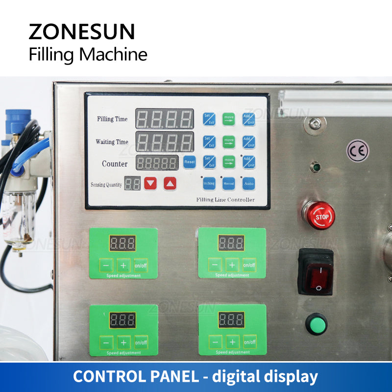 ZONESUN ZS-DTMP4AL Tabletop Magnetic Pump Liquid Filling Machine