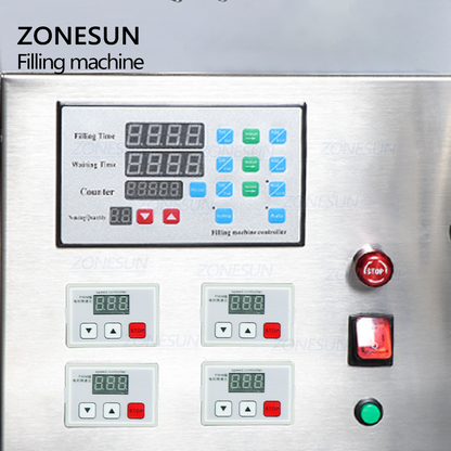ZONESUN ZS-YTMP4S Semi-Auto 4Head Magnetic Pump Liquid Filling Machine