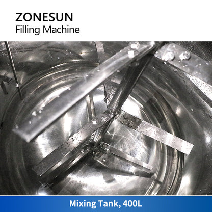 ZONESUN ZS‑YT6T‑6V 6‑Head Piston Pump Liquid Filler with Mixing Tank