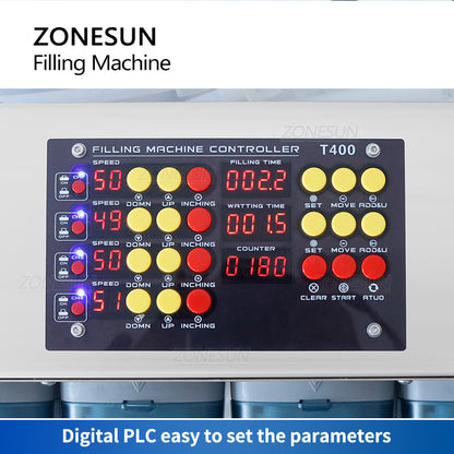 ZONESUN ZS‑DTPP100C4 4Nozzle Peristaltic Pump Liquid Filling Machine