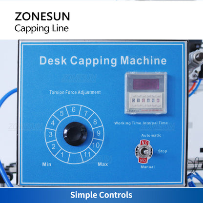 ZONESUN ZS‑XG6100C Automatic Screw Capper with Customizable Conveyor