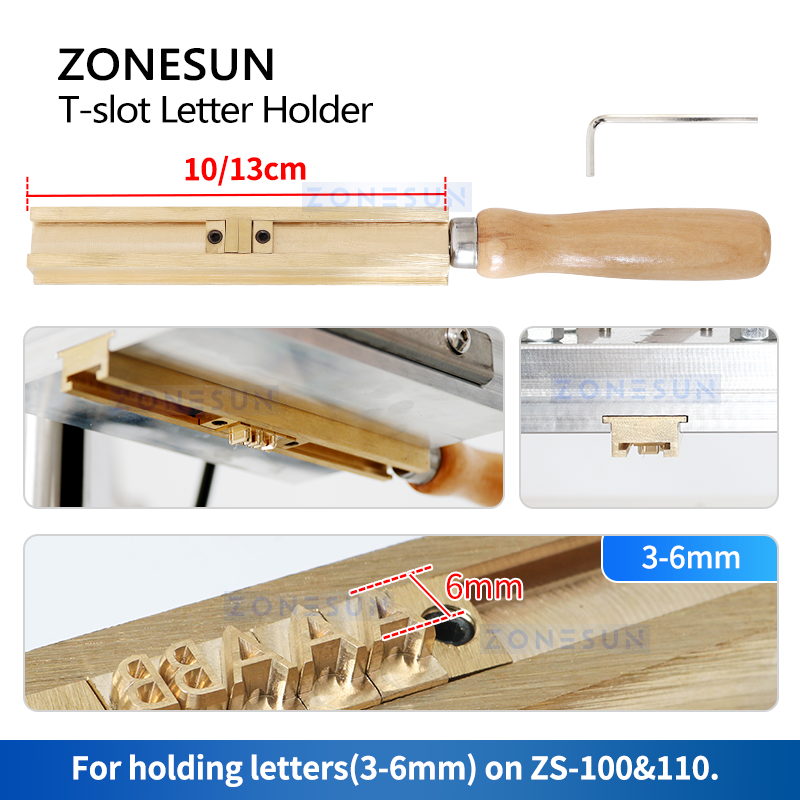 ZONESUN T-slot Letter Holder for Hot Foil Stamping Machine