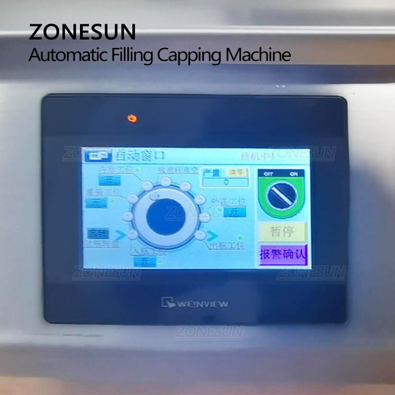 ZONESUN Macchina automatica per il riempimento e la tappatura di liquidi con pompa peristaltica per bottiglie di penicillina con alimentatore per tappi 