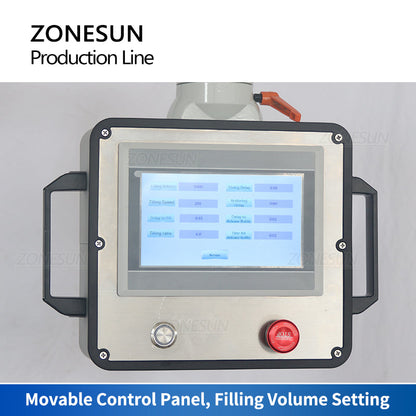 ZONESUN Servo Motor Rotor Pump Paste Filling Capping Labeling Line