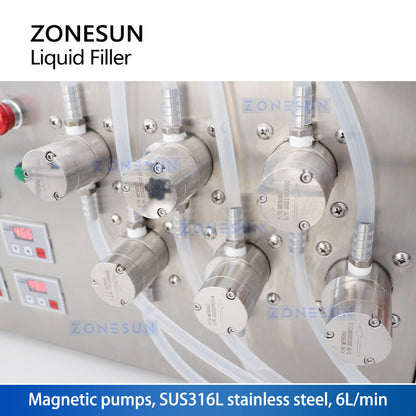 ZONESUN ZS-MP5000 Semi-automatic 6 Nozzles Magnetic Pump Filler