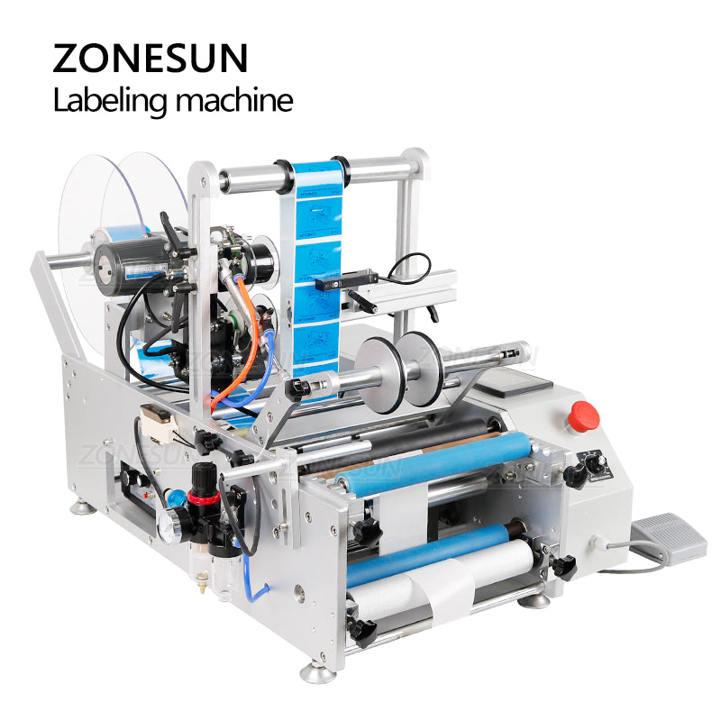 ZONESUN ZS‑TB190 Semi‑automatic Double Side Round Bottle Labeler