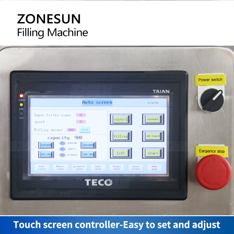ZONESUN ZS‑SV4HS 4‑Nozzle Servo Piston Pump Liquid Filling Machine