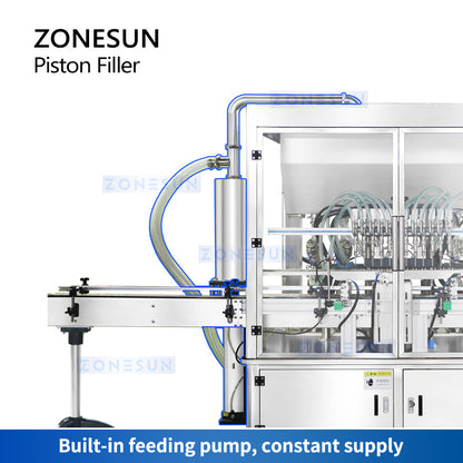 ZONESUN ZS-YT12T-12PX 12-Nozzle Servo Paste Filling Machine with Pump